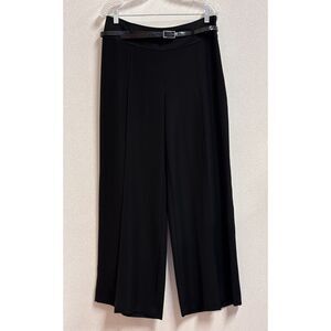 Joseph Ribkoff High Waisted Belted Palazzo Pants Wide Leg Black NWT Sz 10